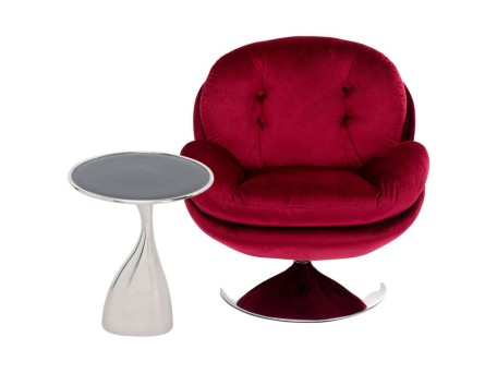 Πολυθρόνα Lounge (Set 2)Cosy Spacey Βελούδο Κόκκινη 125x84x86εκ. - Κόκκινο