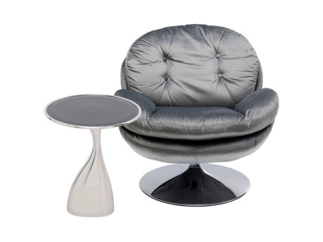 Πολυθρόνα Lounge (Set 2)Cosy Spacey Βελούδο Γκρι 125x84x86εκ. - Γκρι