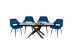 Τραπεζαρία Επεκτεινόμενη (Set 5) Francisco Twist Blue Κεραμική Μαύρη  120/180x90x76εκ. - Γκρι