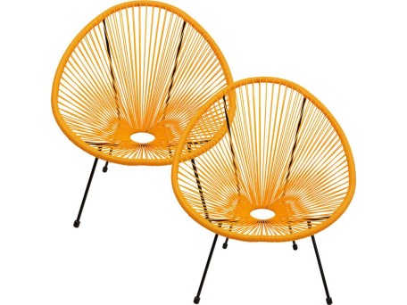 Πολυθρόνα Εξωτερικού Χώρου Acapulco (2Τεμ.) Κίτρινη 78*146*85εκ. - Κίτρινο