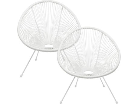 Πολυθρόνα Εξωτερικού Χώρου Acapulco (2Τεμ.)Λευκή  78*146*85εκ. - Λευκό