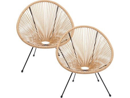 Πολυθρόνα Εξωτερικού Χώρου  Acapulco (2Τεμ.) Καφέ 78*146*85εκ. - Καφέ