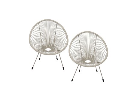 Πολυθρόνα Εξωτερικού Χώρου Acapulco (2Τεμ.) Γκρι 78*146*85εκ. - Γκρι