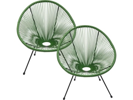Πολυθρόνα Εξωτερικού Χώρου Acapulco (2Τεμ.) Πράσινη 78*146*85εκ. - Πράσινο