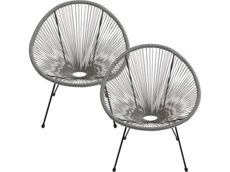 Πολυθρόνα Εξωτερικού Χώρου Acapulco (2Τεμ.) Γκρι  78*146*85εκ. - Γκρι