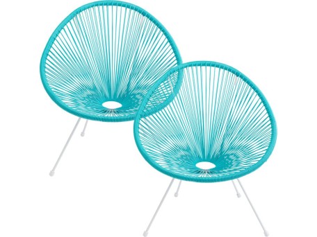 Πολυθρόνα Εξωτερικού Χώρου Acapulco (2Τεμ.) Μπλε 78*146*85εκ. - Μπλε