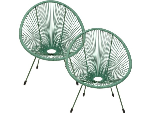 Πολυθρόνα Εξωτερικού Χώρου Acapulco (2Τεμ.) Πράσινη 78*146*85εκ. - Πράσινο