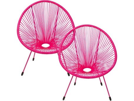 Πολυθρόνα Εξωτερικού Χώρου Acapulco (2Τεμ.) Ροζ 78*146*85εκ. - Ροζ