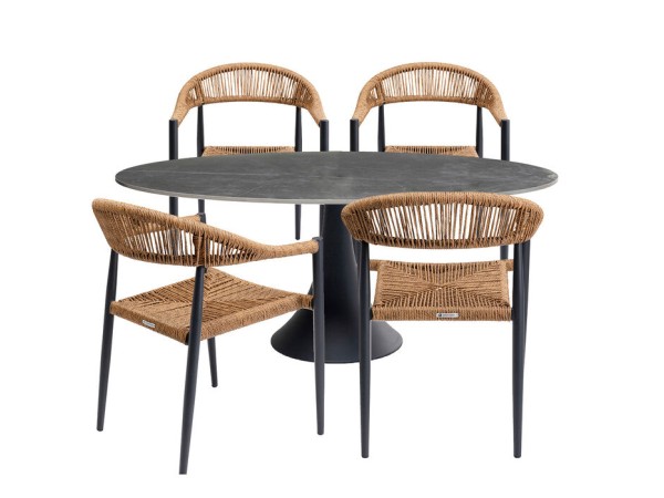 Σετ Κήπου Palma Possibilita (5/Set) Κεραμικό Μαύρη 180x120x73εκ - Μαύρο Σετ Κήπου Palma Possibilita (5/Set) Κεραμικό Μαύρη 180x120x73εκ - Μαύρο