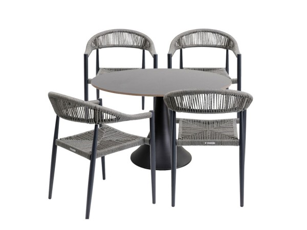 Σετ Κήπου Palma Possibilita (5/Set) Κεραμικό Μαύρη 120x120x73εκ - Μαύρο