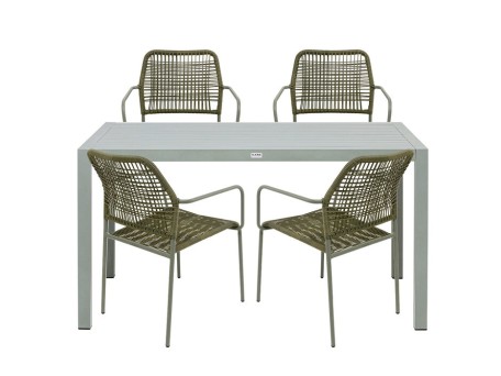 Σετ Κήπου Madagaskar (5/Set) Μεταλλικό Πράσινο 140x80x75εκ - Πράσινο