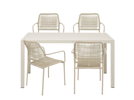 Σετ Κήπου Madagaskar (5/Set) Μεταλλικό Γκρι 140x80x75εκ - Γκρι