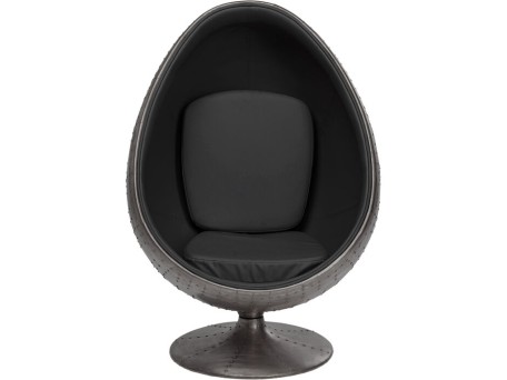 Πολυθρόνα Περιστρεφόμενη Eye Ball Μεταλλική Μαύρη 96x72x136εκ. - Γκρι