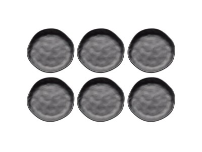 Πιάτο Organic Κεραμικό Μαύρο  (Σετ 6) 20*20*2εκ. - Μαύρο