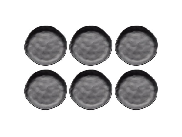 Πιάτο Organic Κεραμικό Μαύρο  (Σετ 6) 20*20*2εκ. - Μαύρο