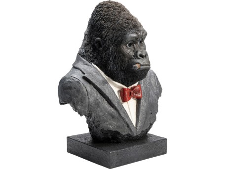 Διακοσμητικό Επιτραπέζιο Ο Γορίλας Που Καπνίζει Μαύρο-Γκρι