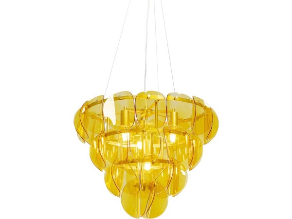 Φωτιστικό Οροφής  Mariposa Γυαλί Κίτρινο 150*60*60εκ. - Χρυσό