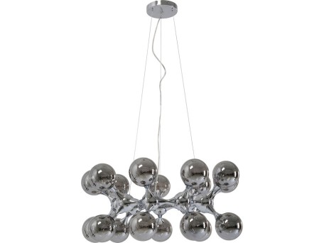 Φωτιστικό Οροφής Atomic Balls Γυαλί Ασημί 130*74*74εκ. - Ασημί