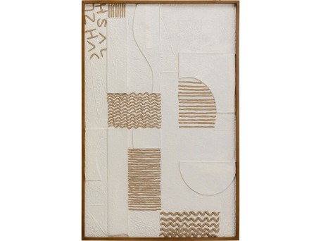 Πίνακας Sandy Γεωμετρικά Σχέδια Καφέ 81x4.5x121.5εκ - Μπεζ
