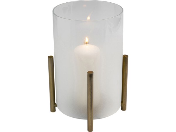 Κηροπήγιο Pillar Steam Λευκό 19x25 εκ. 19x19x25εκ - Χρυσό