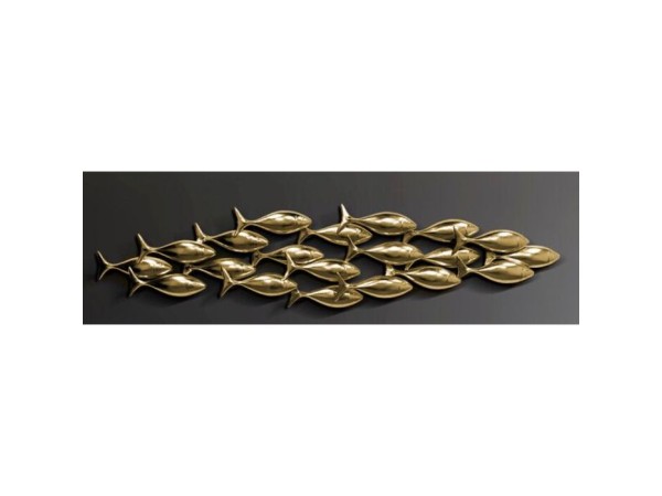 Διακοσμητικό Τοίχου School of Tuna Χρυσό 181x10x40,5 εκ. - Χρυσό