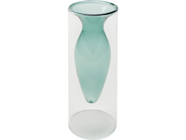 Βάζο Amore Μπλε/Διάφανο 8x8x20 εκ. - Μπλε Βάζο Amore Μπλε/Διάφανο 8x8x20 εκ. - Μπλε