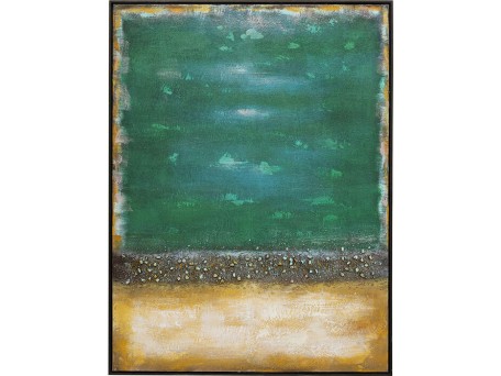 Πίνακας Αφηρημένη Τέχνη Vista Πράσινο Καμβάς Abstract 92x4,8x122 εκ. - Μπλε