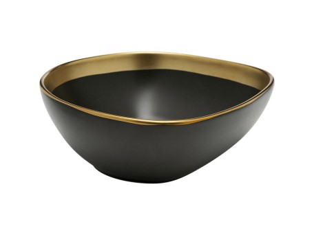 Μπολ Vibrations Κεραμικό Μαύρο/Χρυσό 18.2x18.2x6.7εκ. - Μαύρο
