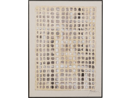 Πίνακας Καμβάς Glitter Curtain Μπεζ 92.5x5x122.6εκ. - Μπεζ