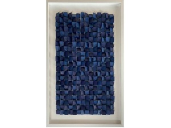 Πίνακας Καμβάς Origami Μπλε 74x0.4x104εκ. - Μπλε