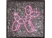 Πίνακας Γυάλινος Balloon Dog Γκρι/Ροζ LED 80x3.5x80εκ. - Γκρι