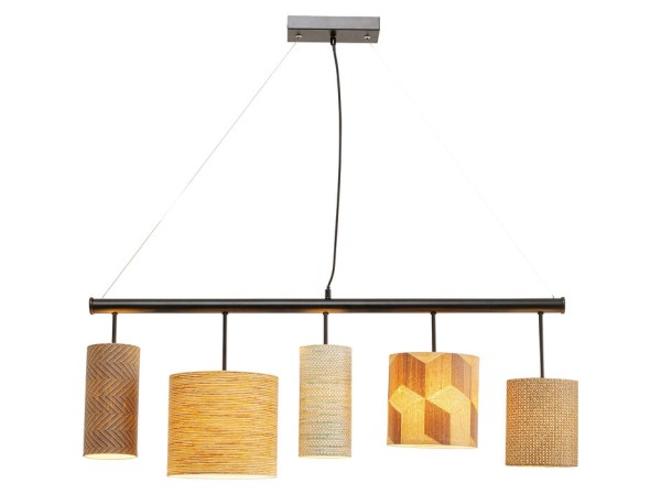 Φωτιστικό Οροφής Parechi Ύφασμα Καφέ 110*23*150εκ. - Μπεζ