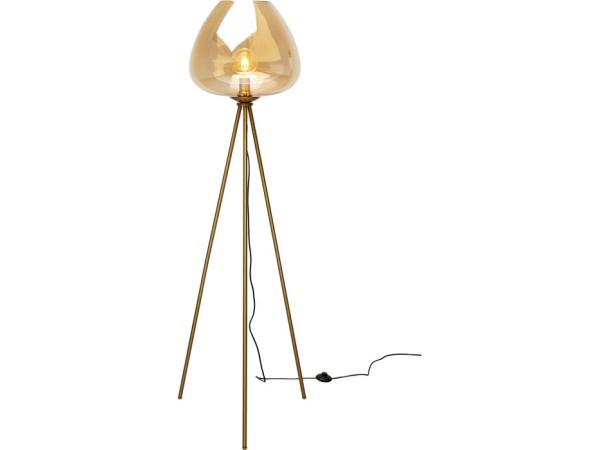 Φωτιστικό Δαπέδου Sphere Amber Μεταλλικό Χρυσό 52x52x146εκ. - Μπεζ