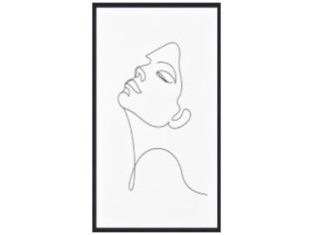 Πίνακας Drawing Lady Άσπρο/Μαύρο Γυαλί 92,8x3x62,8 εκ. - Μαύρο