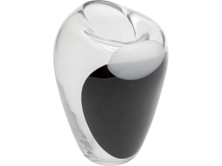 Βάζο Επιτραπέζιο Balance Μαύρο/Διάφανο 18x18x27 εκ. - Μαύρο