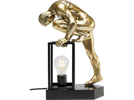 Φωτιστικό Επιτραπέζιο Nude Man Streching Χρυσό/Μαύρο 15,5x26,5x38,5 εκ. - Μαύρο