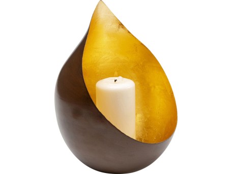 Κηροπήγιο Uovo Drop Μεταλλικό Χρυσό 18*18*24εκ. - Χρυσό