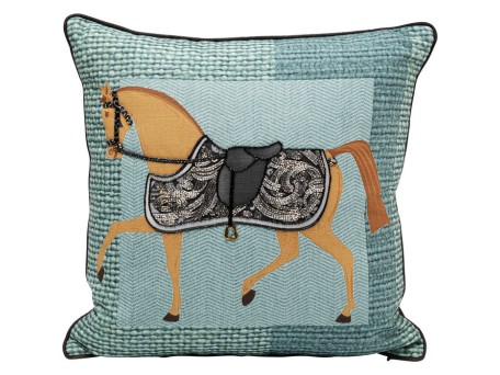 Μαξιλάρι Διακοσμητικό Show Horse Ύφασμα Μπλε 45x45εκ.  - Μπλε