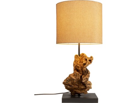 Φωτιστικό Επιτραπέζιο Nature Flame Ξύλο Καφέ 27*27*56εκ. - Καφέ