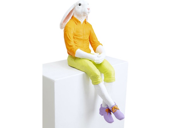 Διακοσμητικό Rabbit Boy Πολυρεσίνη Λευκό/Πορτοκαλί 26x45x68εκ. - Λευκό