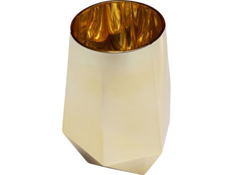 Βάζο Tumbler Diamond Γυαλί Χρυσό 10*10*15εκ. - Μπεζ