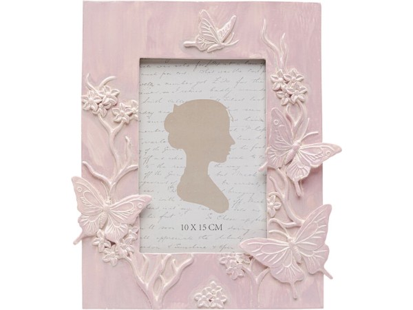 Κορνίζα Butterfly Pink Πολυρεσίνη Ροζ 10x15εκ. - Ροζ