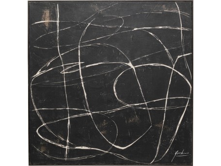 Πίνακας Καμβάς  Sketch Μαύρος 120*5*120εκ. - Μαύρο