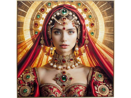 Πίνακας Καμβάς  Muse Halo Lady Χρυσός  100*5*100εκ. - Χρυσό