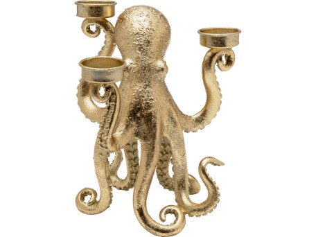Κηροπήγιο Octopus Κεραμικό Χρυσό 18*15*23εκ. - Χρυσό