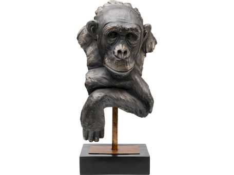 Διακοσμητικό Επιτραπέζιο Monkey Κεραμικό 36*31*74εκ. - Καφέ