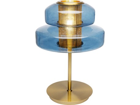 Φωτιστικό Επιτραπέζιο Arcadia Γυαλί Μπλε 34*34*51εκ. - Χρυσό