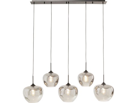 Φωτιστικό Οροφής  Sphere Smoke Five Γυαλί Ασημί 110*35*160εκ. - Ασημί