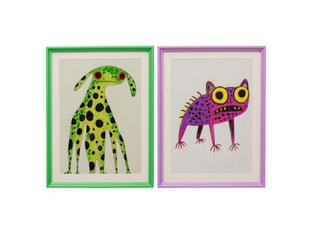 Πίνακας Καμβάς  Fantasy Pet (2/Set) Πολύχρωμος  32x3.5x42εκ. - Πολύχρωμο