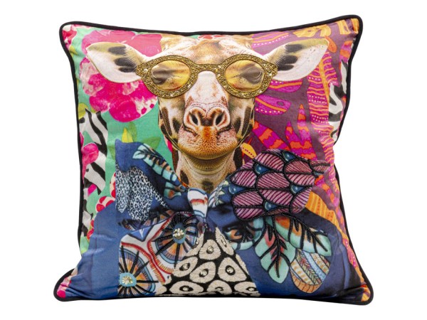 Μαξιλάρι  Fantasy Giraffe Βελούδο Πολύχρωμο  45*20*45εκ. - Πολύχρωμο